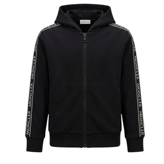 Moncler Felpa Nera Con Zip E Cappuccio Per Bambino G29548M755201