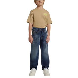Diesel Jeans Relaxed Fit In Denim Blu J02939-KXBUL-K01 Per Bambini