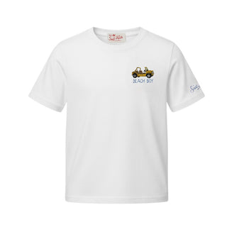 Mc2 Saint Barth T-shirt Bianca Portofino Jr Con Patch POT0002/02718L Per Bambino