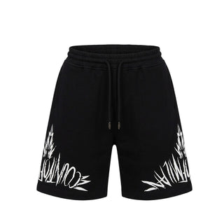 Marcelo Burlon Bermuda Nero In Felpa Con Stampa Per Bambino S6CMJBBE025-110