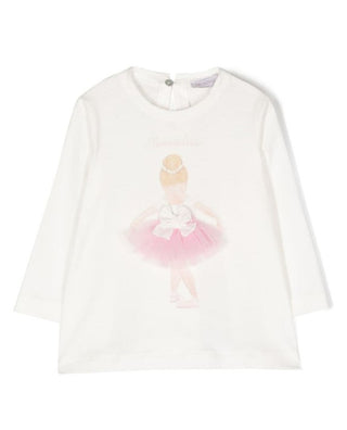 Monnalisa T-shirt girocollo a manica lunga 39B605