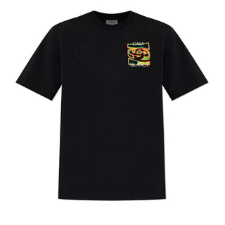 Casa Blanca T-shirt nera in jersey Heat Map M-SP26-JTS-001-06