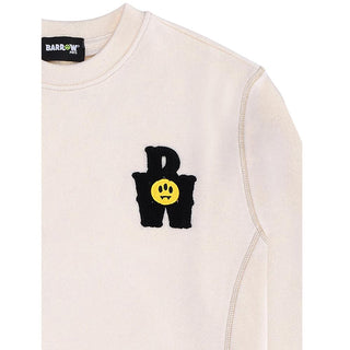 Barrow Felpa girocollo in cotone con patch Smile F5BKJUSW082