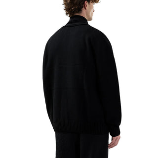GCDS Cardigan Nero In Misto Lana C2MWQF154K155/999B Per Uomo
