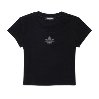Dsquared2 T-shirt Nera A Costine Con Logo DQ3160-D0AGG-DQ900