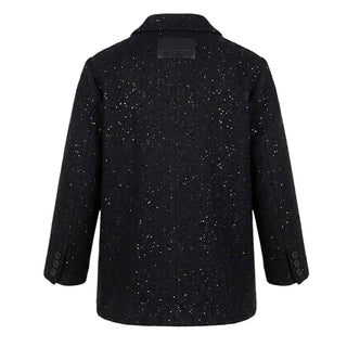 MSGM Cappotto Monopetto Nero Lurex F6MSJGCO169/110 Per Bambina