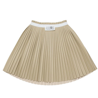 MM6 Maison Margiela Gonna Plissettata Beige In Similpelle M60999-MM07F-M6709