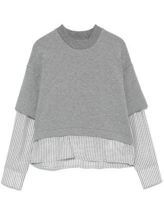 Lù:Lù Felpa grigia con camicia LL3014