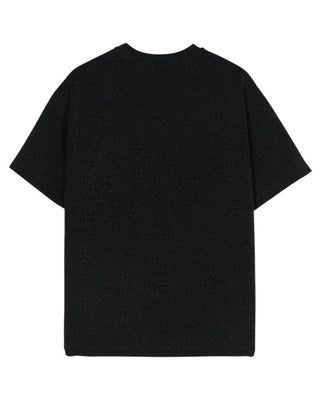 Balmain T-shirt nera con logo da bambina BV8R81-J0445