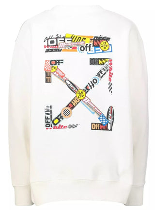 Off-White-Sweatshirt mit Rundhalsausschnitt OBBA001S22FLE009
