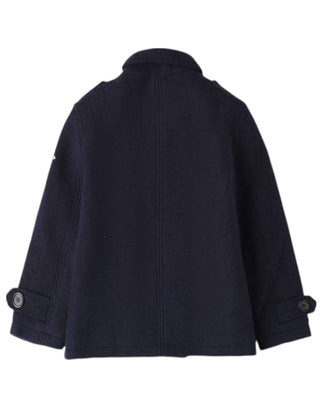 Roy Roger's Cappotto blu in misto lana da bambino RBB098CF68XXXX
