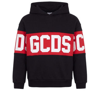 GCDS Felpa Nera Con Cappuccio E Logo Z0UJQE583F004/999R Per Bambini
