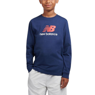 New Balance T-shirt Blu A Maniche Lunghe LAKB0254-NNY078 Per Bambino