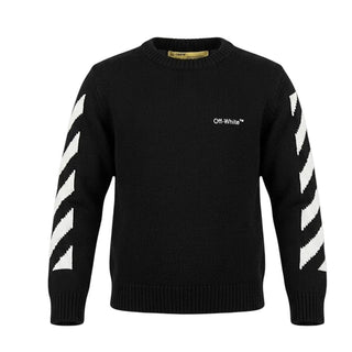 Off-White Maglia Girocollo Nera In Cotone Per Bambini OBHE001C99KNI001