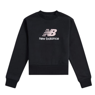 New Balance Felpa Girocollo Nera Con Logo LAKG0271-BK078 Per Bambina