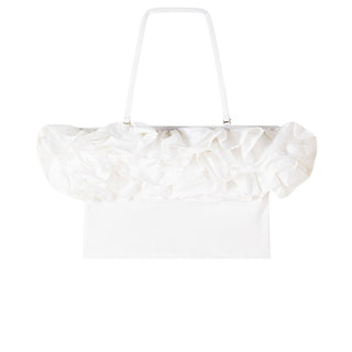 Patrizia Pepe Top Bianco Con Rouches Da Bambina 7M0970/A562-W146