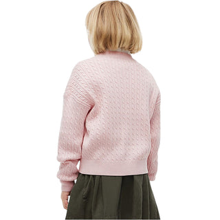 Tommy Hilfiger Cardigan Rosa A Trecce In Cotone KG0KG09076-TJQJ Per Bambina