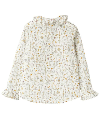 Il Gufo Camicia con volant in fantasia A24CL169C4128