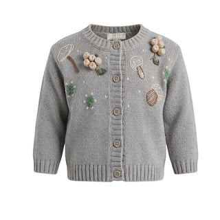 Il Gufo Cardigan In Lana Con Applicazioni A21GF368EM220 Per Neonata