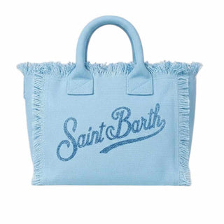 Mc2 Saint Barth Borsa Colette In Canvas Celeste Con Strass COL0001/00404L