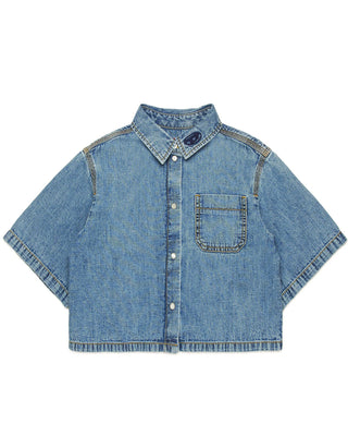 Diesel Camicia Cropped J02165-KXBNH In Denim Da Bambina