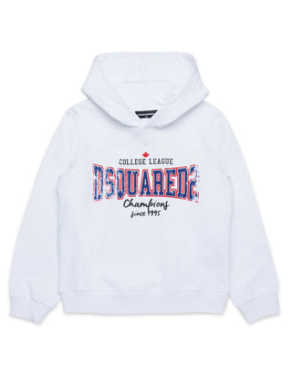 Dsquared2 Felpa Con Cappuccio e Stampa DQ2744 D0ACC In Cotone