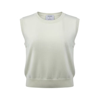 Simonetta Gilet avorio in filato di cotone SU9A20-X0006