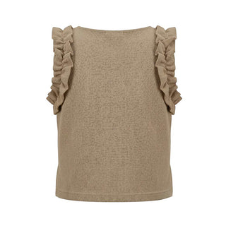 BLOOM Gilet Color Cammello Con Volant 138319 Per Bambina