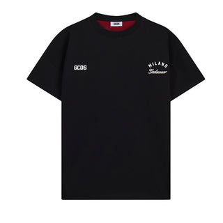 GCDS T-shirt Nera A Maniche Corte Con Logo Z0MLQC214J080/999R Unisex