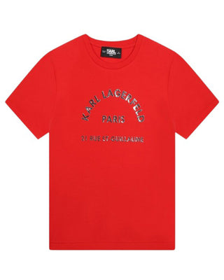 Karl Lagerfeld T-shirt rossa con logo Z30205/97S