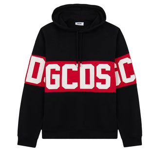 GCDS Felpa Nera Con Cappuccio E Logo Z0MLQE138F004/999R Unisex
