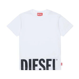 Diesel T-shirt Bianca Con Logo J03040-00YI9-K100 Per Bambini