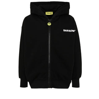 Barrow Felpa Nera Con Zip E Cappuccio F6BKJUZH061-110 Per Bambini