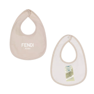 Fendi Tutina Beige Con Cappellino E Bavaglino BUK115-AQT8-F19J5 Per Neonati