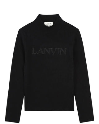 Lanvin Lupetto nero a coste N30182
