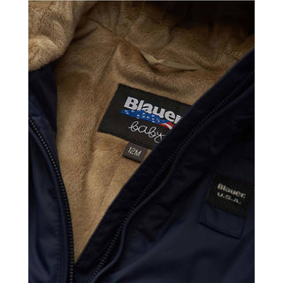 Blauer Giubbino Edith marmotta con cappuccio e logo 24WBBXC02551