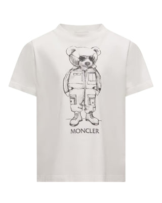 Moncler T-shirt bianca in jersey con stampa K29548C00025
