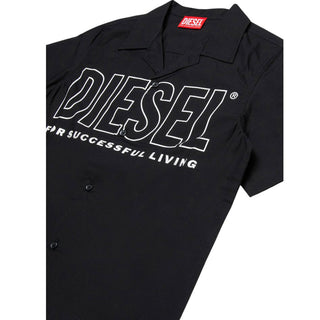 Diesel Camicia Nera Con Logo Per Bambino I02743-KXBA8-K900