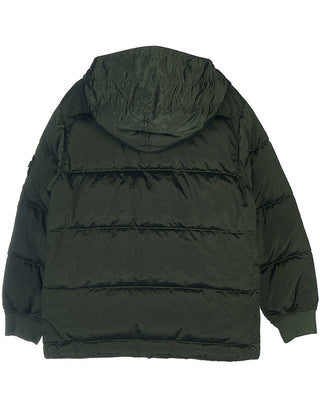 Stone Island Giubbino trapuntato verde con cappuccio 771640735