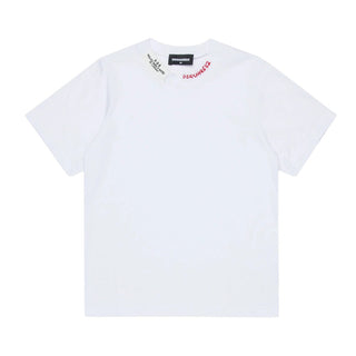 Dsquared2 T-shirt Girocollo Bianca Con Logo Ricamato DQ3161-D0AGP-DQ100