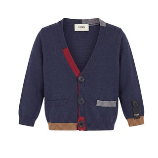 Fendi Cardigan Blu In Cotone Per Neonato BMG006-Y0Y