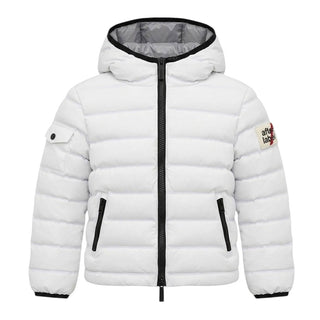 After Label Piumino Trapuntato Bianco Con Cappuccio 3431O00037/7 Per Bambino