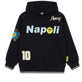 Barrow Felpa Nera Con Cappuccio E Stampa Napoli F5BKJUHS095 Per Bambino