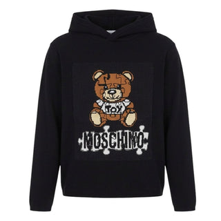 Moschino Maglia Nera Con Cappuccio E Teddy Per Bambini HUW00K