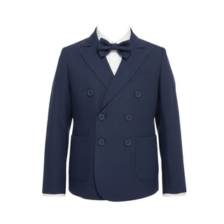 Emanuel Pris Abito Cerimonia Elegante In Misto Lino Blu Da Bambino ESM0007LINR