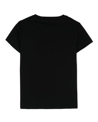 Balmain T-shirt nera a maniche corte BV8A91-J0177