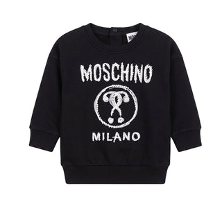 Moschino Felpa Girocollo Nera Con Stampa MUF030 Per Neonato