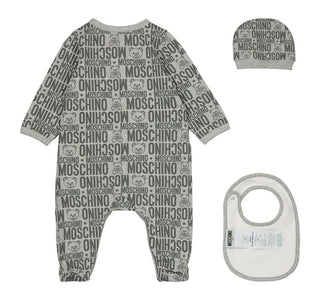 Moschino Romper WITH BIB AND HAT MUY03B WITH CLIPS