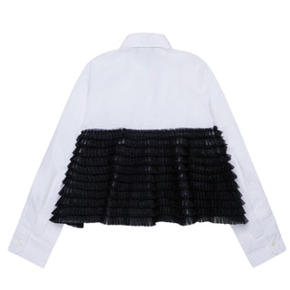 Dsquared2 Camicia Bianca A Manche Lunghe Con Volant DQ3464-D0AI4-DQ100 Per Bambina
