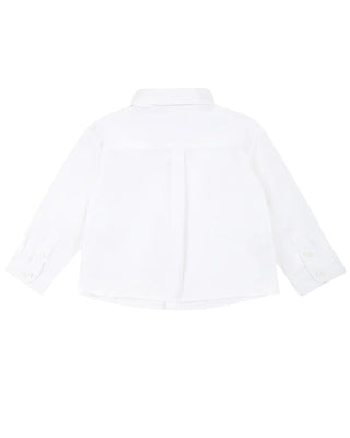 Emporio Armani Camicia bianca in popeline da neonato 6DHC31-4NJHZ